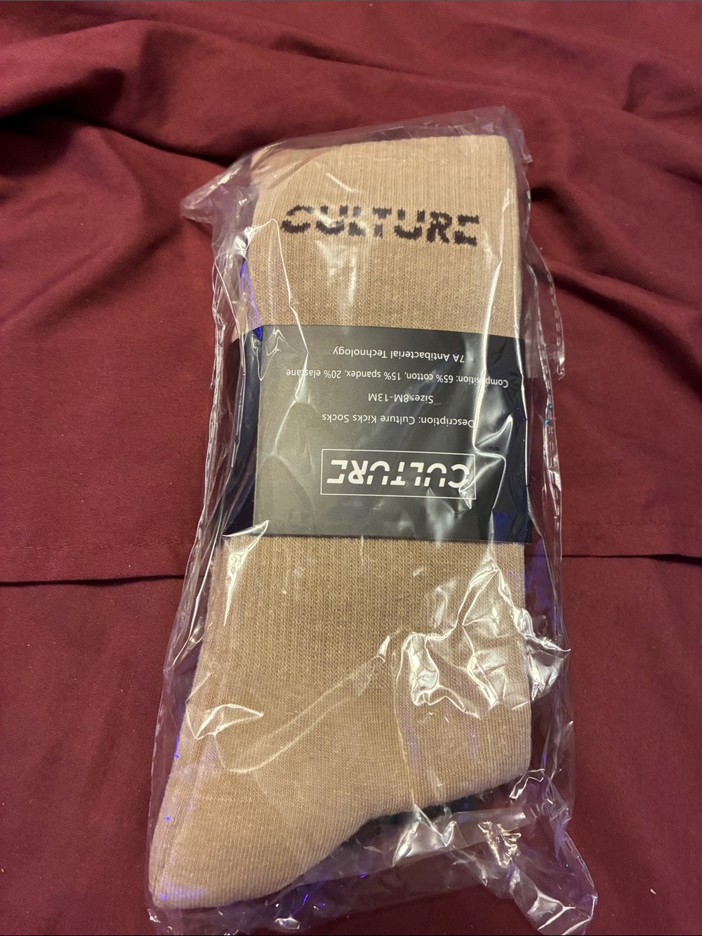 Culture Beige Crew Socks for Men — Casual Everyday Comfort